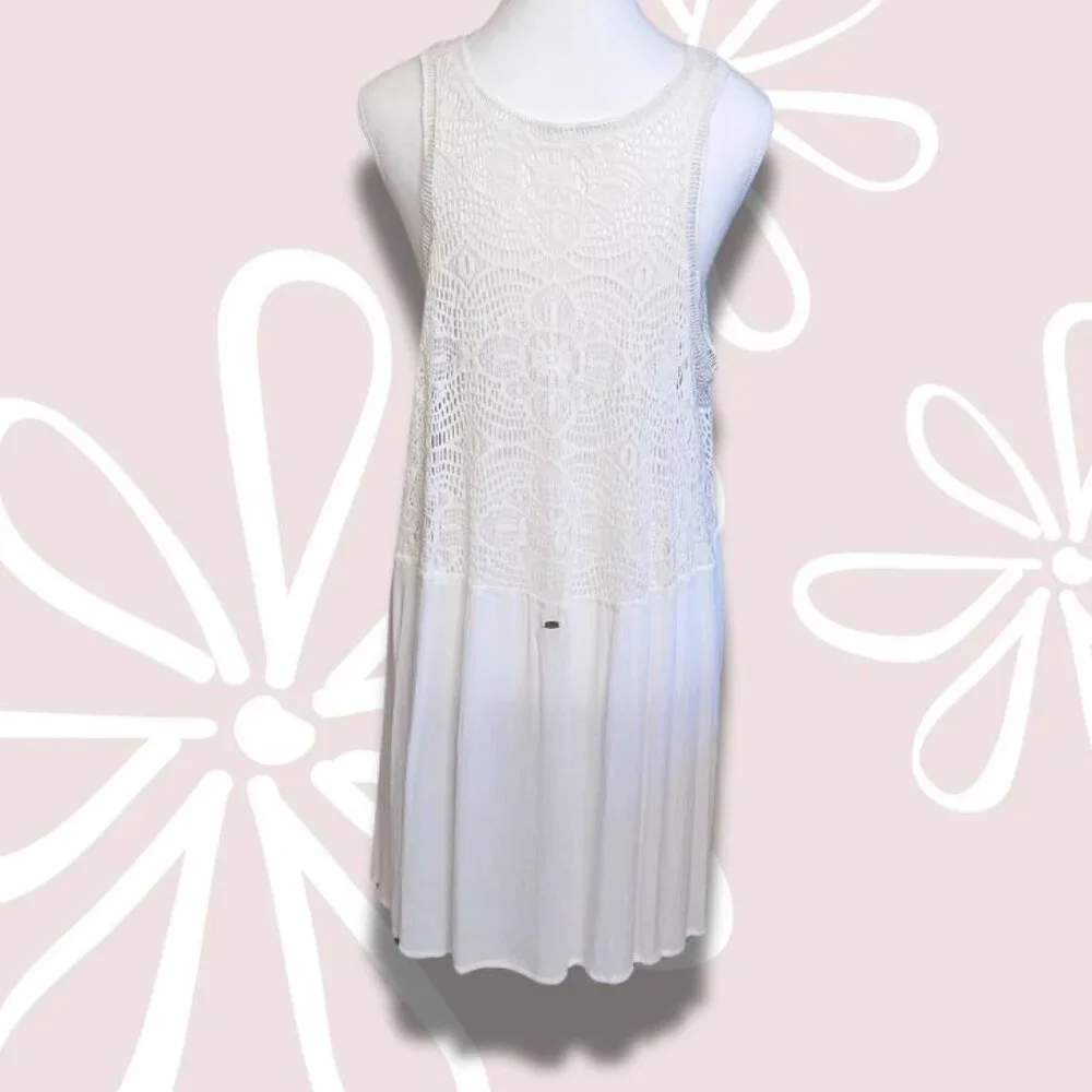 O'NEILL Swim Coverup Sheer White Tank Dress Size L - Large - Picture 2 of 7